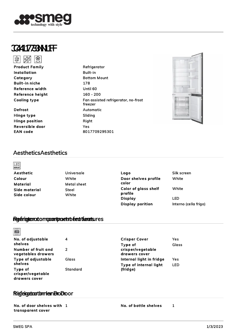 Página 1 del manual Folleto Smeg C4173N1F