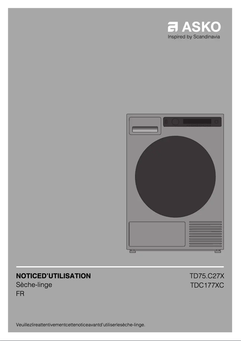 Página 1 del manual Manual de usuario Asko TDC1772C.T