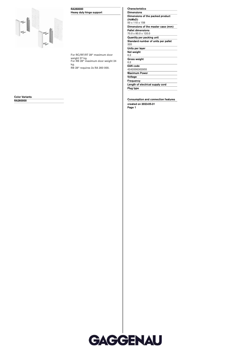 Página 1 del manual Manual de usuario Gaggenau RA260000