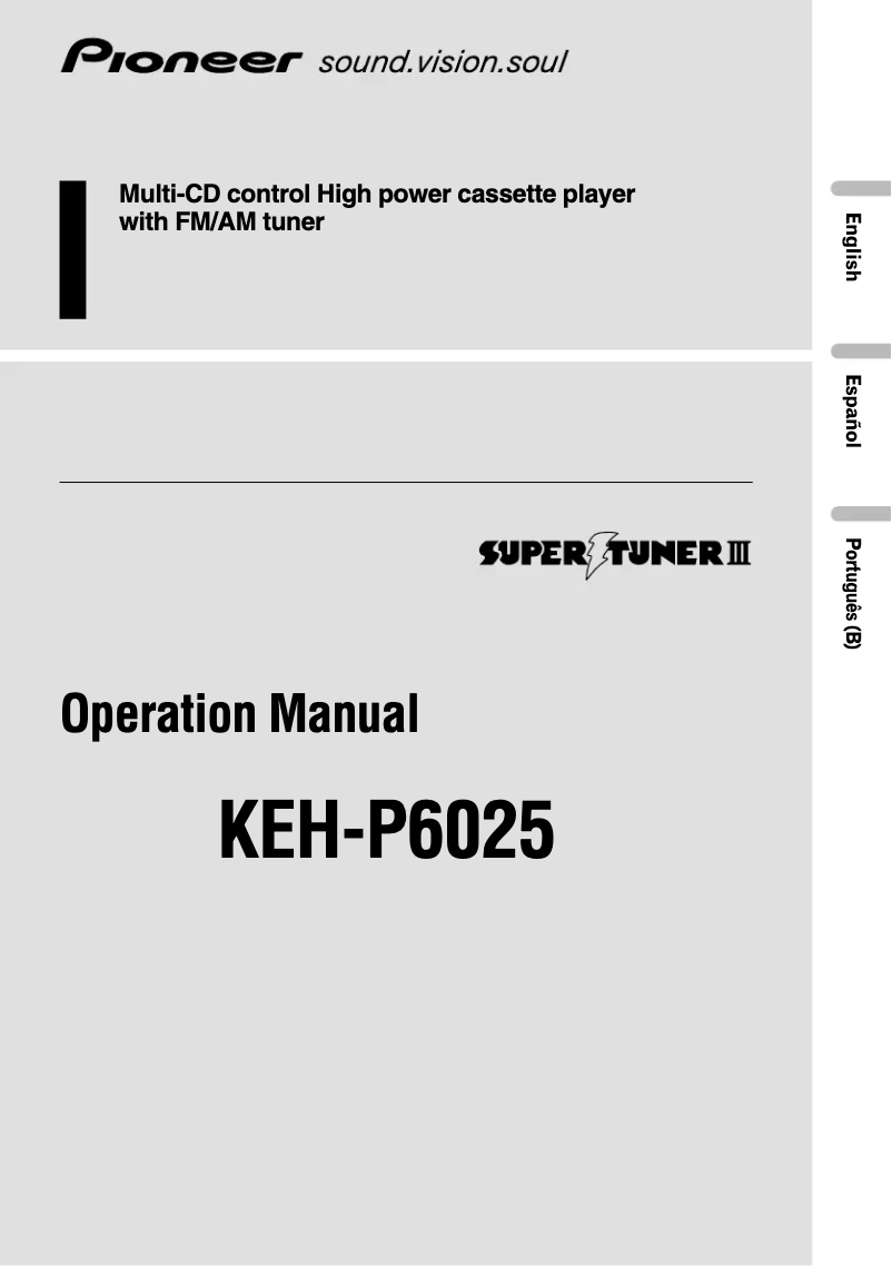 Imagen de la primera página del manual del dispositivo KEH-P6025