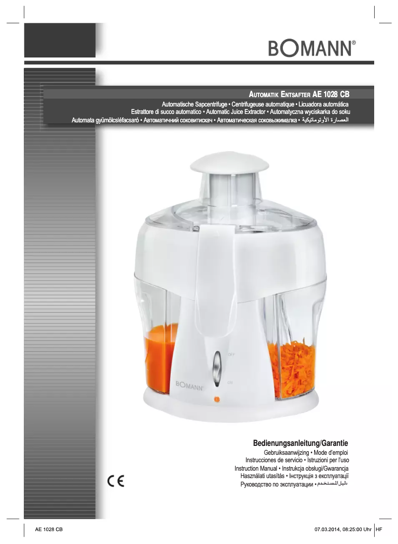 Página 1 del manual Manual de usuario Bomann AE 1028 CB