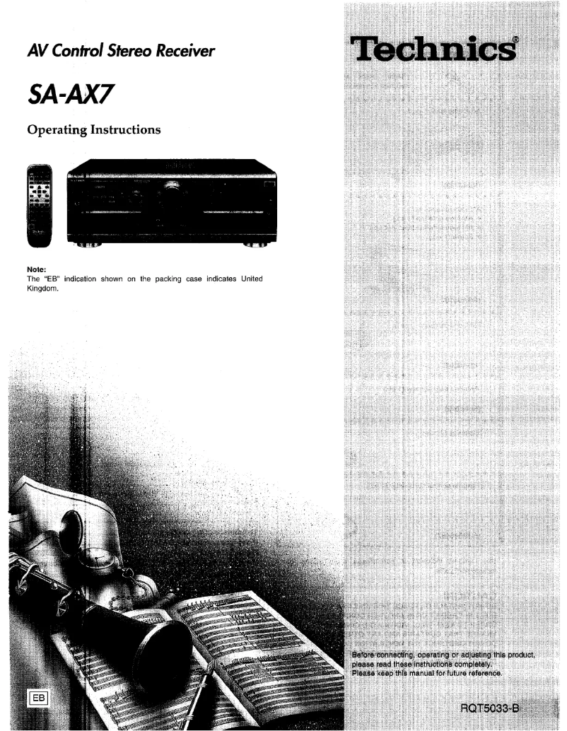 Imagen de la primera página del manual del dispositivo SA-AX7
