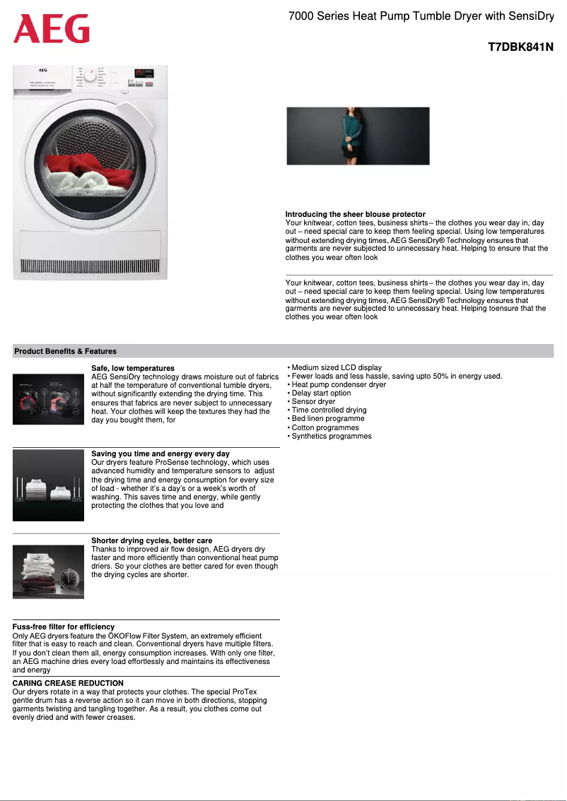 Imagen de la primera página del manual del dispositivo T7DBK841N