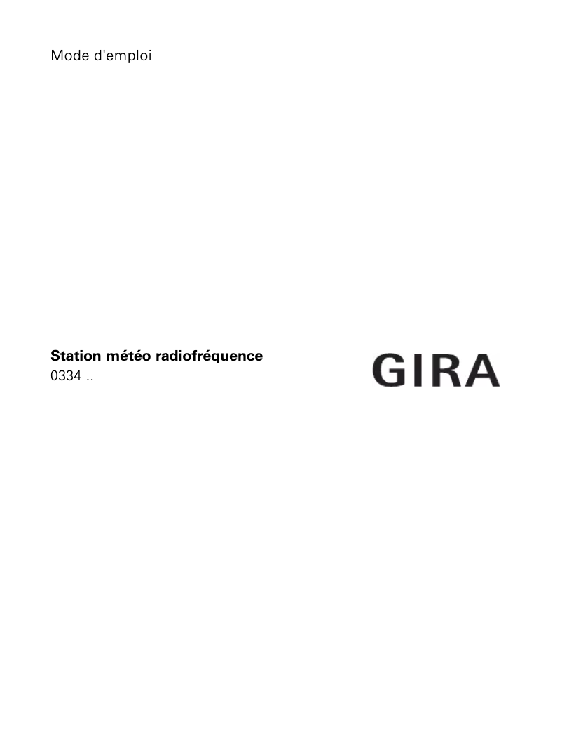 Página nº 1 - Manual de usuario Gira 0334