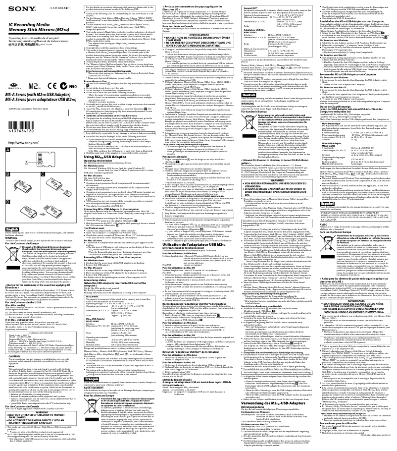 Imagen de la primera página del manual del dispositivo MS-A4G