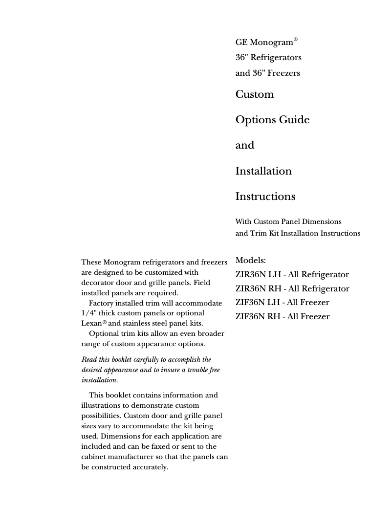 Imagen de la primera página del manual del dispositivo ZIR36NDRH