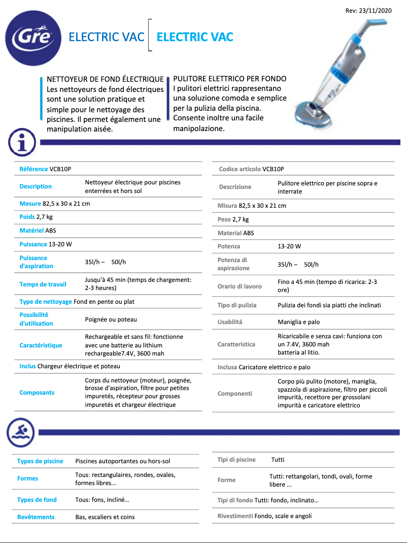 Página nº 1 - Ficha técnica Gre VCB10P