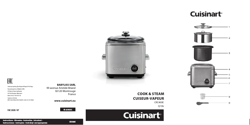 Página 1 del manual Manual de usuario Cuisinart CRC400E