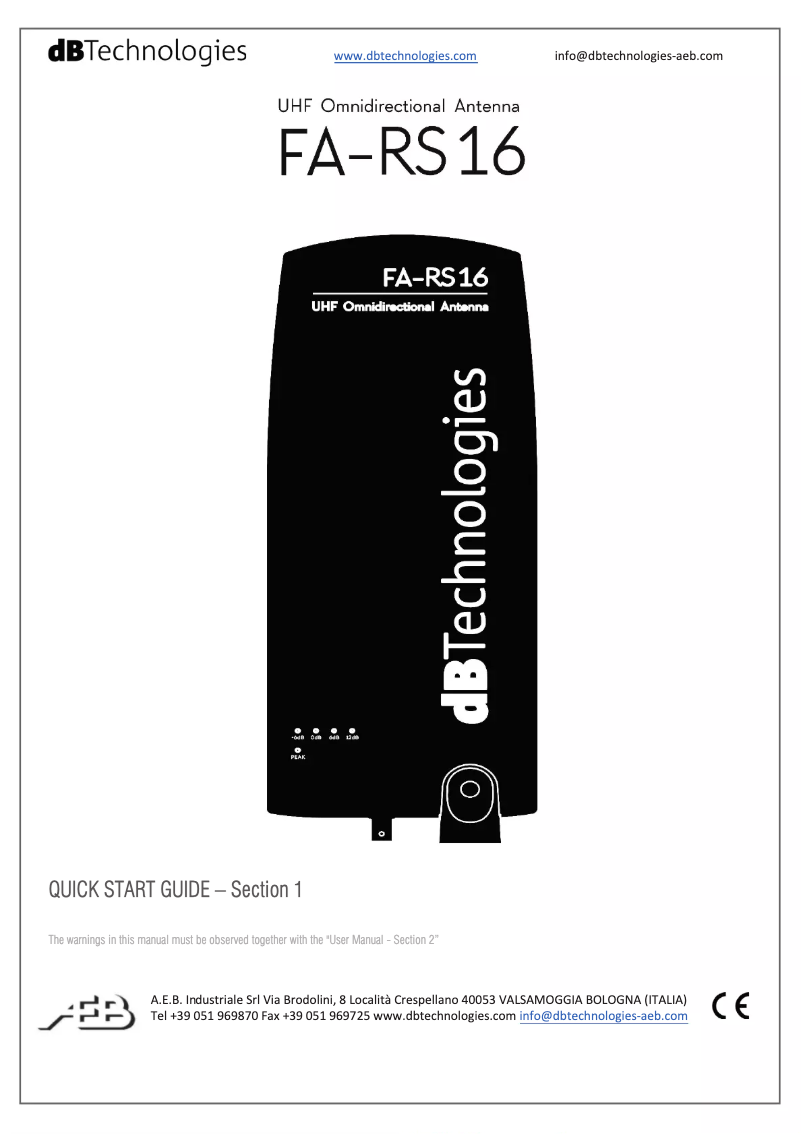 Imagen de la primera página del manual del dispositivo FA-RS16