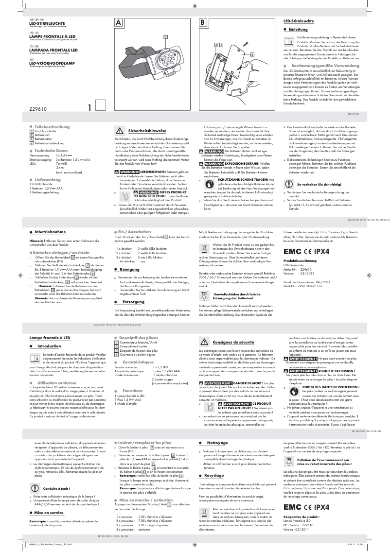 Imagen de la primera página del manual del dispositivo IAN 64465
