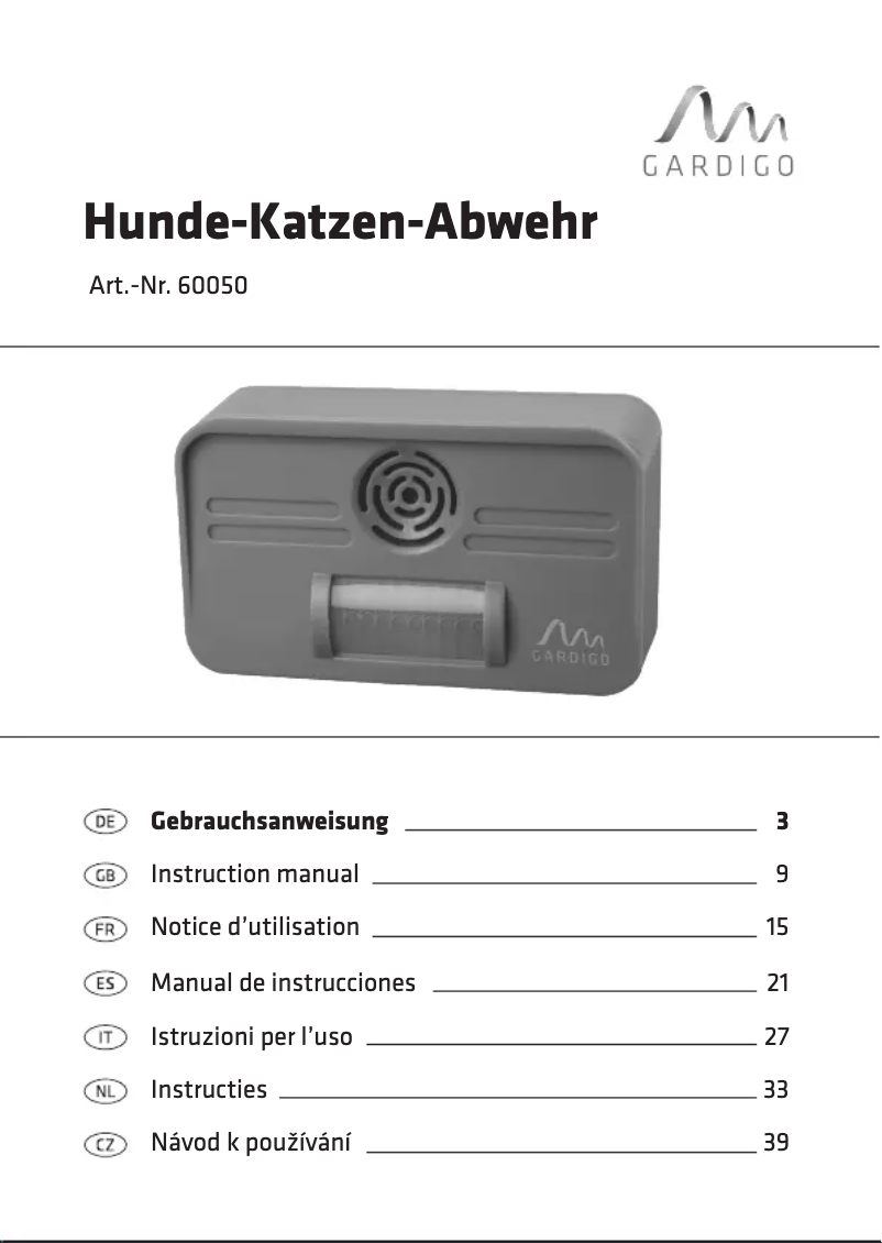 Página 1 del manual Manual de usuario Gardigo 60050