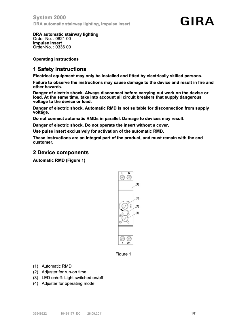 Página nº 1 - Manual de usuario Gira 033600