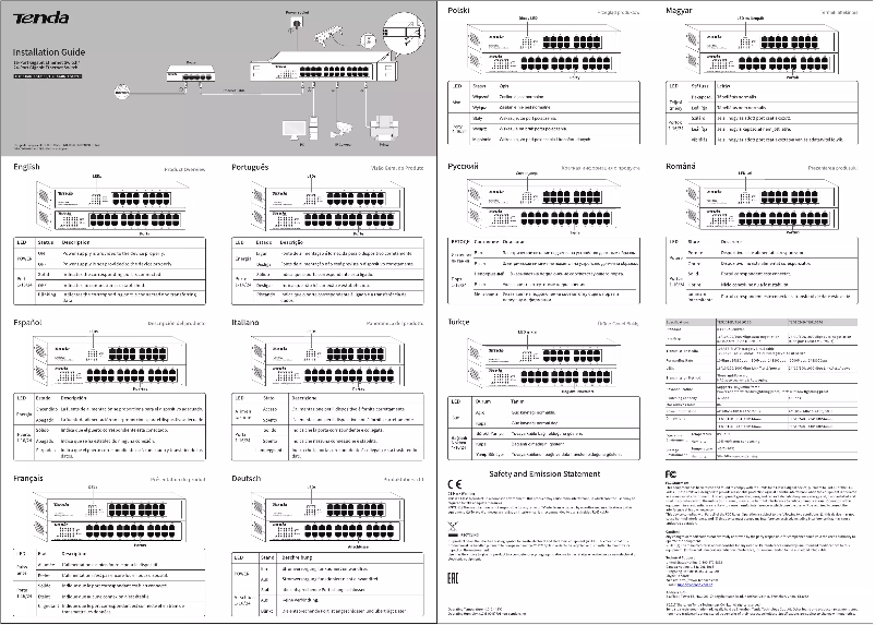 Imagen de la primera página del manual del dispositivo TEG1016G
