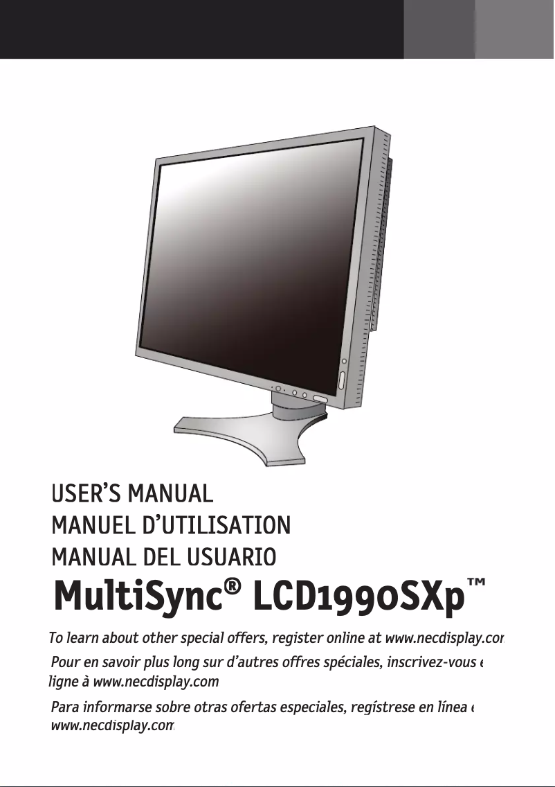 Imagen de la primera página del manual del dispositivo MultiSync LCD1990SXp