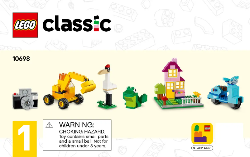 Página 1 del manual Instrucciones visuales Lego Classic 10698