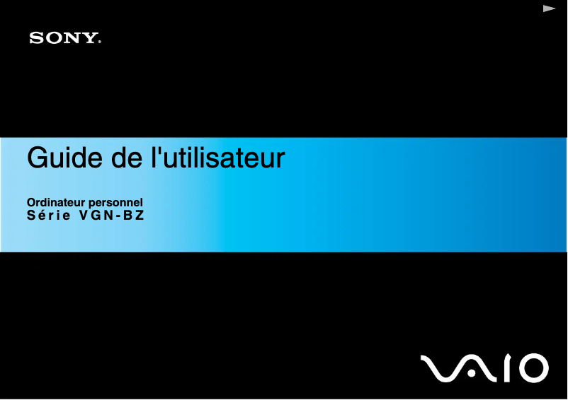 Imagen de la primera página del manual del dispositivo Vaio VGN-BZ12XN