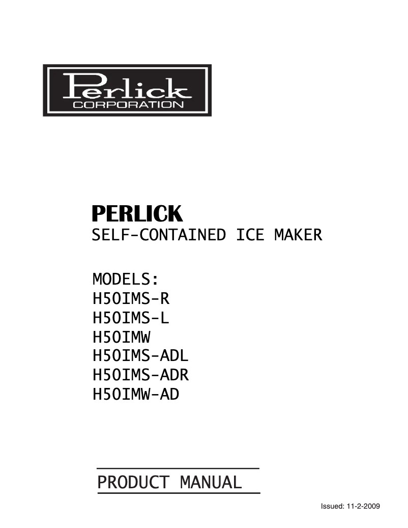 Página 1 del manual Manual de usuario Perlick H50IMS-R