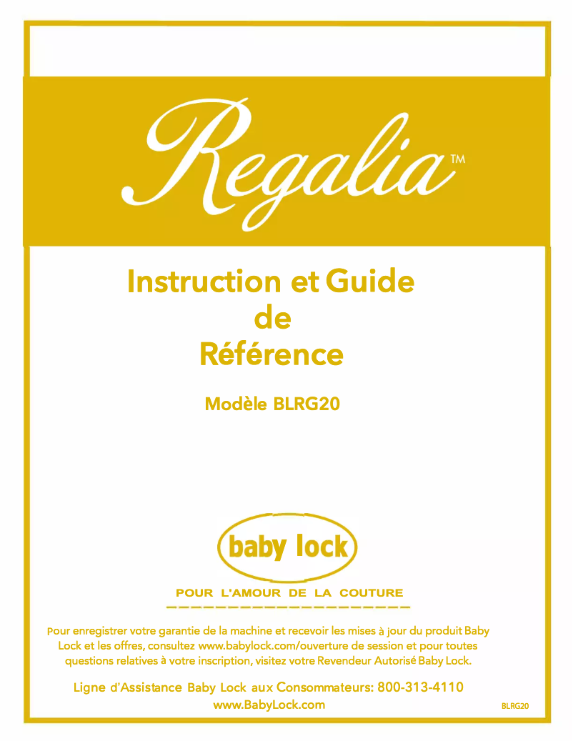 Página 1 del manual Manual de usuario Baby Lock Regalia