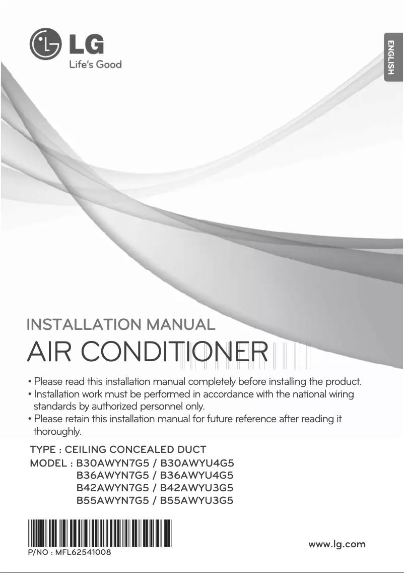 Imagen de la primera página del manual del dispositivo B30AWYN7G5