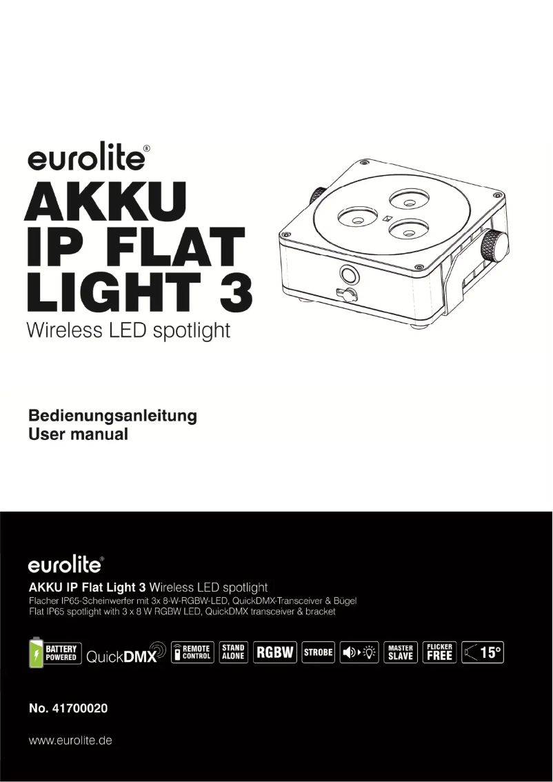 Página nº 1 - Manual de usuario Eurolite AKKU IP Flat Light 3
