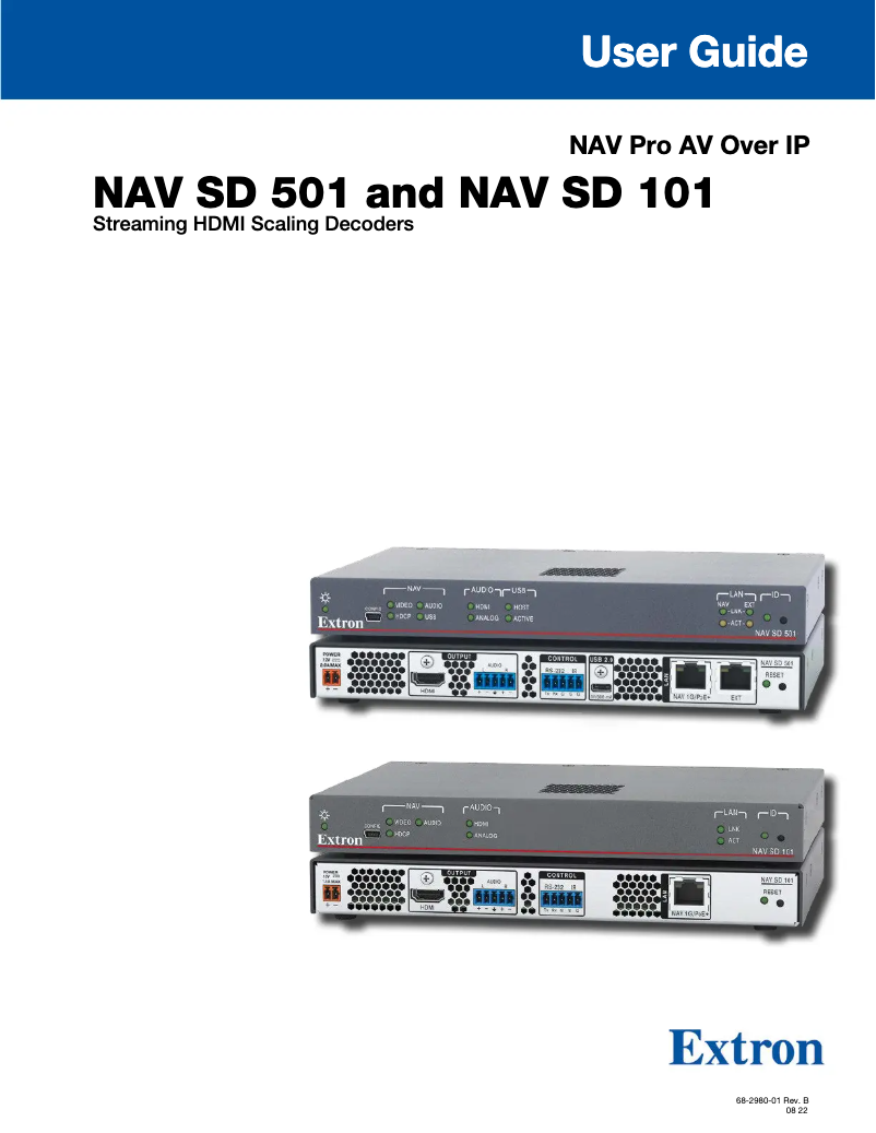 Imagen de la primera página del manual del dispositivo NAV SD 501