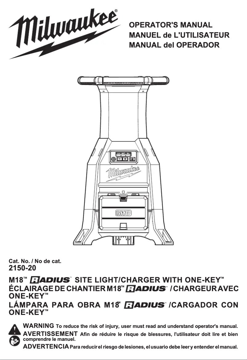 Página 1 del manual Manual de usuario Milwaukee M18 Radius ONE-KEY 2150-20