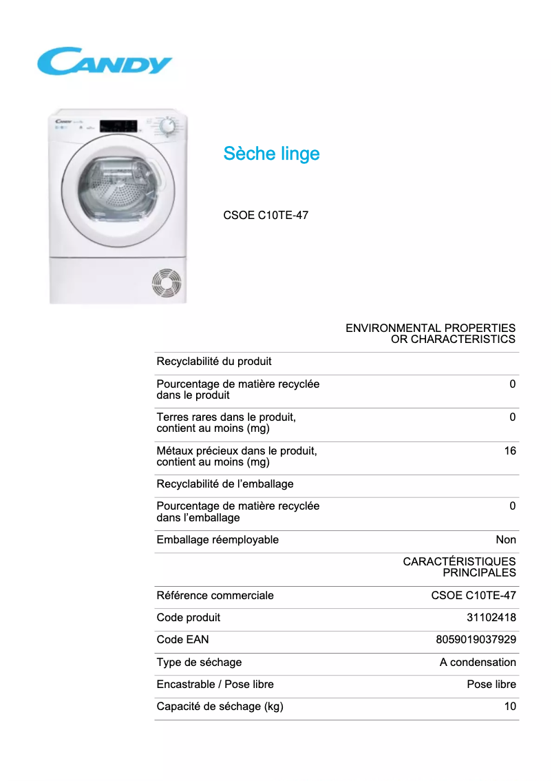 Imagen de la primera página del manual del dispositivo CSOE C10TE-47