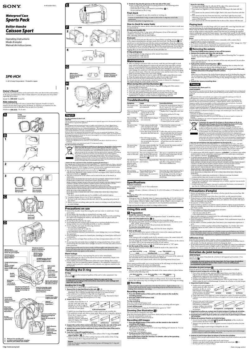 Página 1 del manual Manual de usuario Sony SPK-HCH
