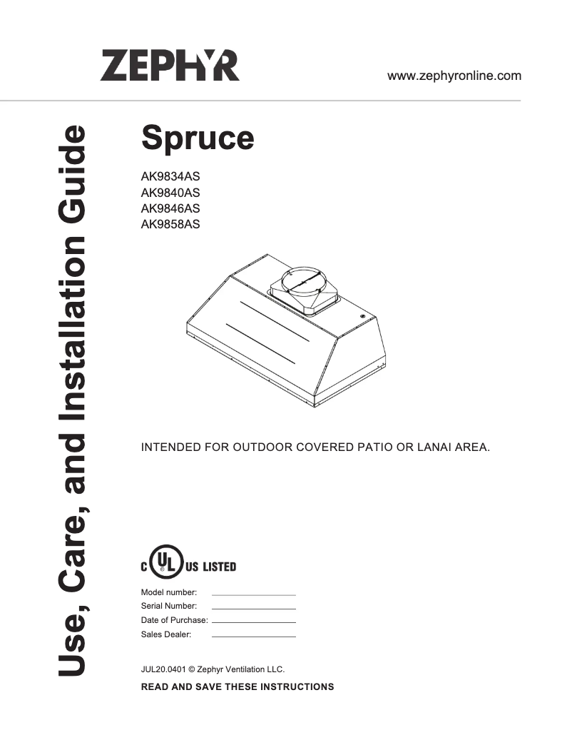 Imagen de la primera página del manual del dispositivo Spruce AK9840AS