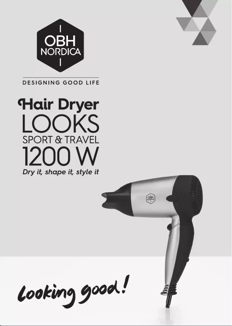 Página 1 del manual Manual de usuario OBH Nordica Looks Sport & Travel 1250W