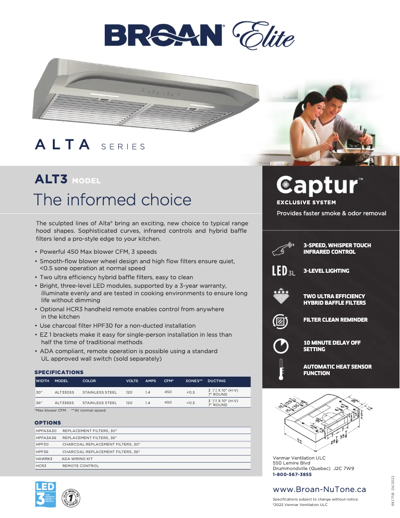Página nº 1 - Folleto Broan ALT336SS