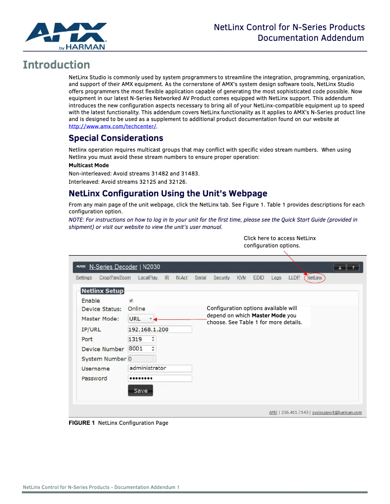 Imagen de la primera página del manual del dispositivo NMX-DEC-N2235A
