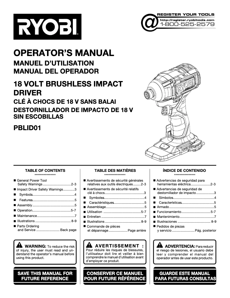 Imagen de la primera página del manual del dispositivo One+ PBLID01