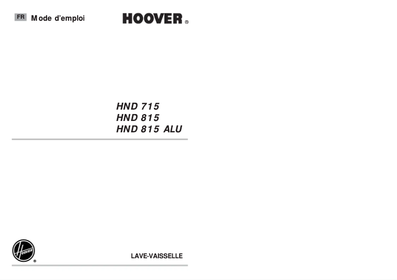 Página 1 del manual Manual de usuario Hoover HND 815-47