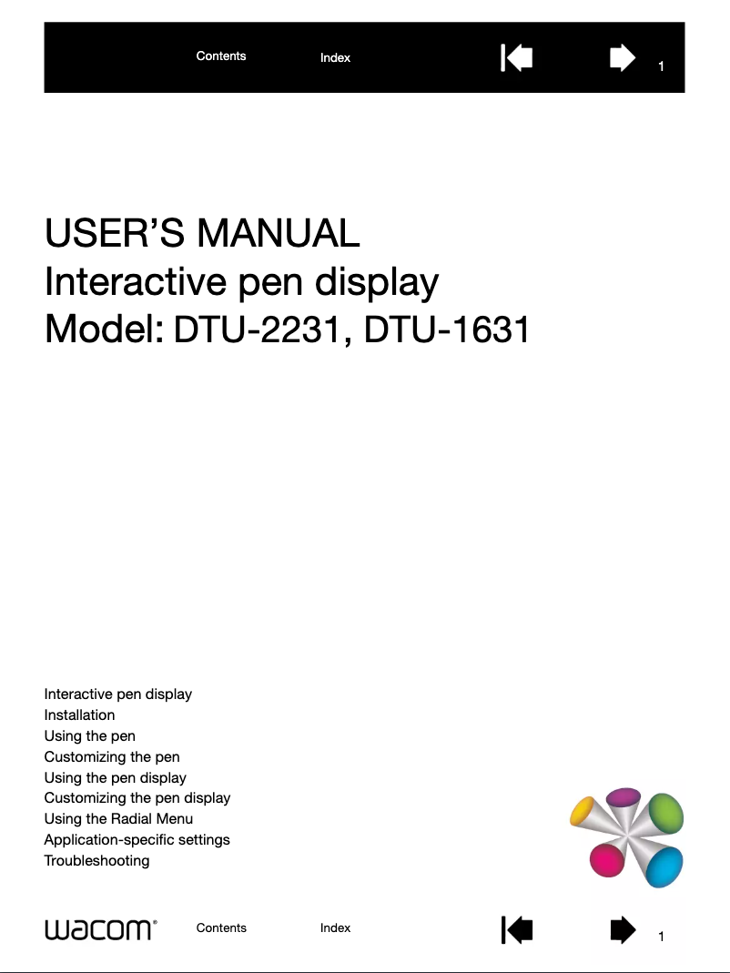 Página nº 1 - Manual de usuario Wacom CintiQ DTU-1631