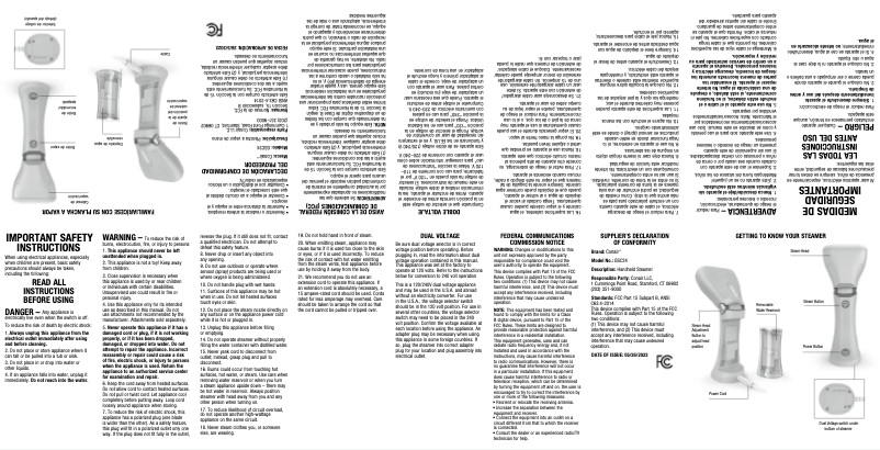 Página 1 del manual Manual de usuario Conair ExtremeSteam GSC24PK