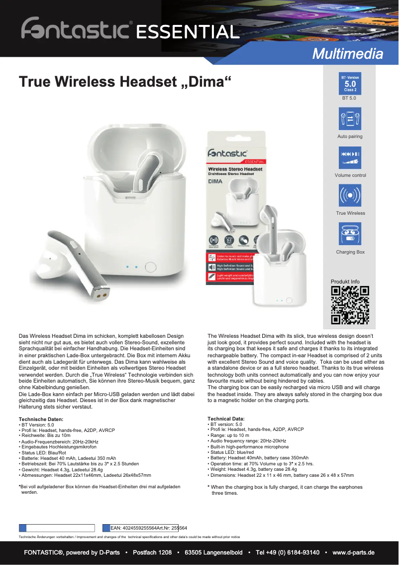 Imagen de la primera página del manual del dispositivo TWS-DIMA/SW