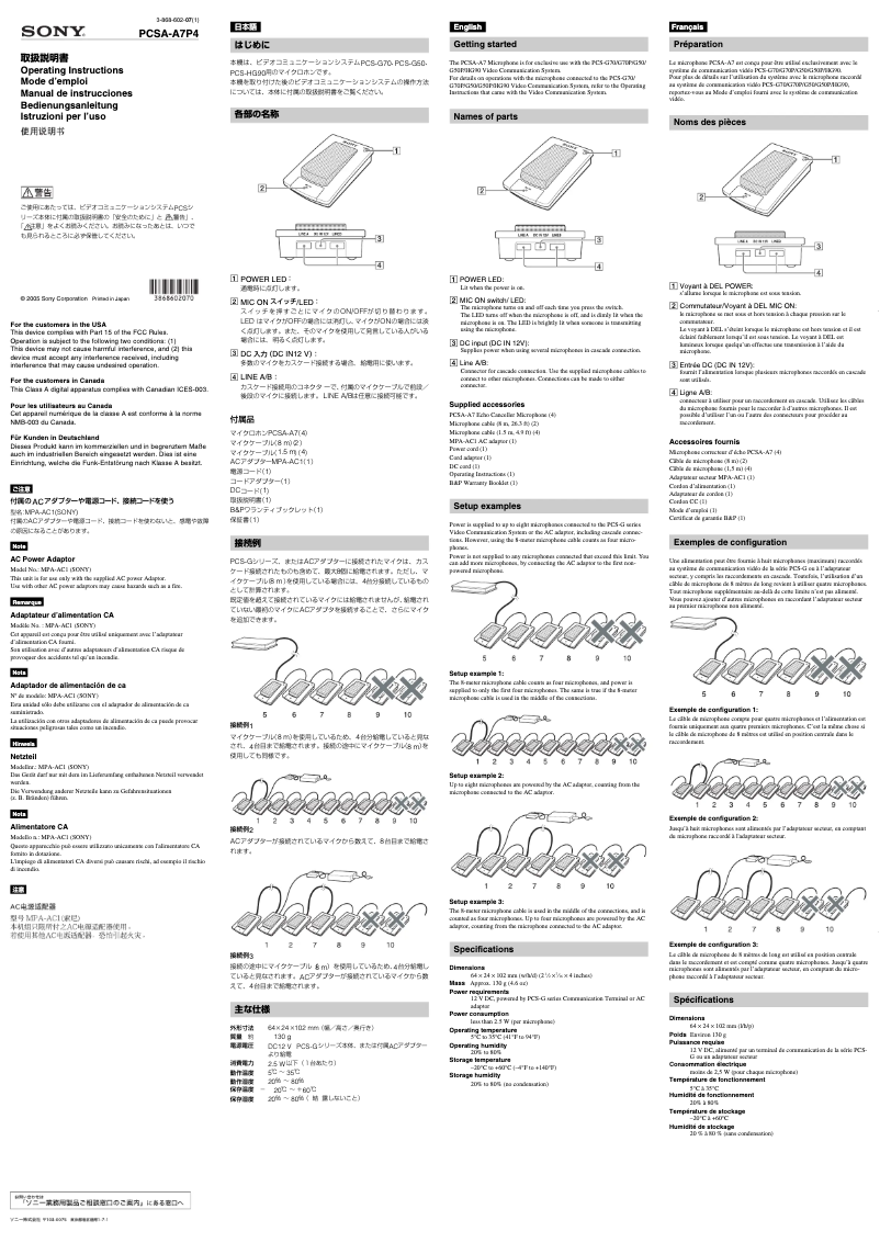 Imagen de la primera página del manual del dispositivo PCSA-A7P4