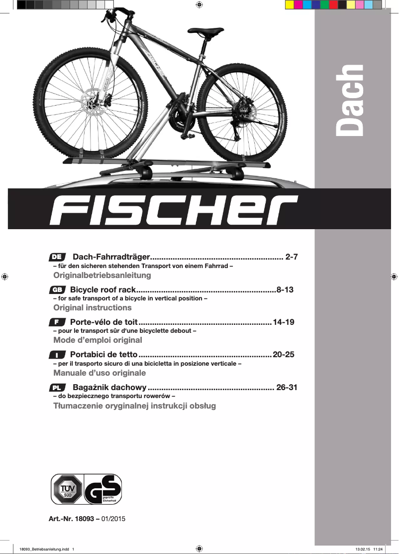 Imagen de la primera página del manual del dispositivo Dach