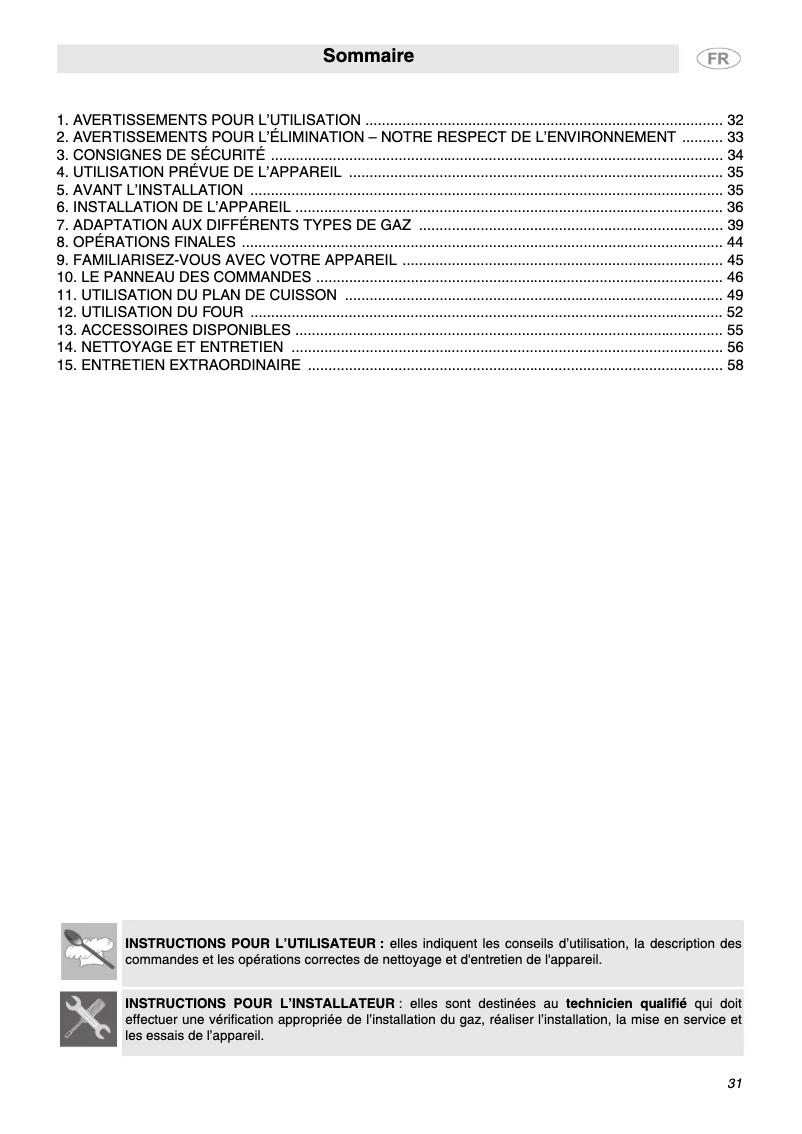 Página nº 1 - Manual de usuario Smeg CX92SV2
