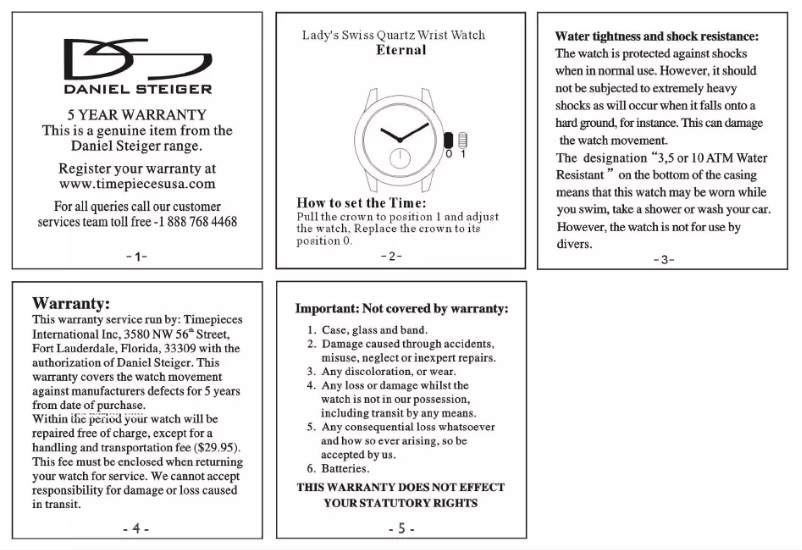 Página 1 del manual Manual de usuario Daniel Steiger Eternal