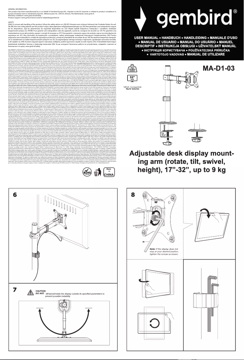 Página 1 del manual Manual de usuario Gembird MA-D1-03