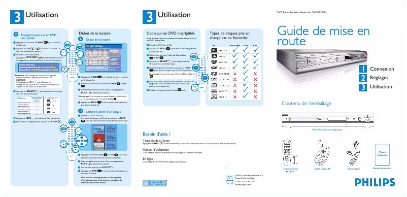 Imagen de la primera página del manual del dispositivo DVDR3360H