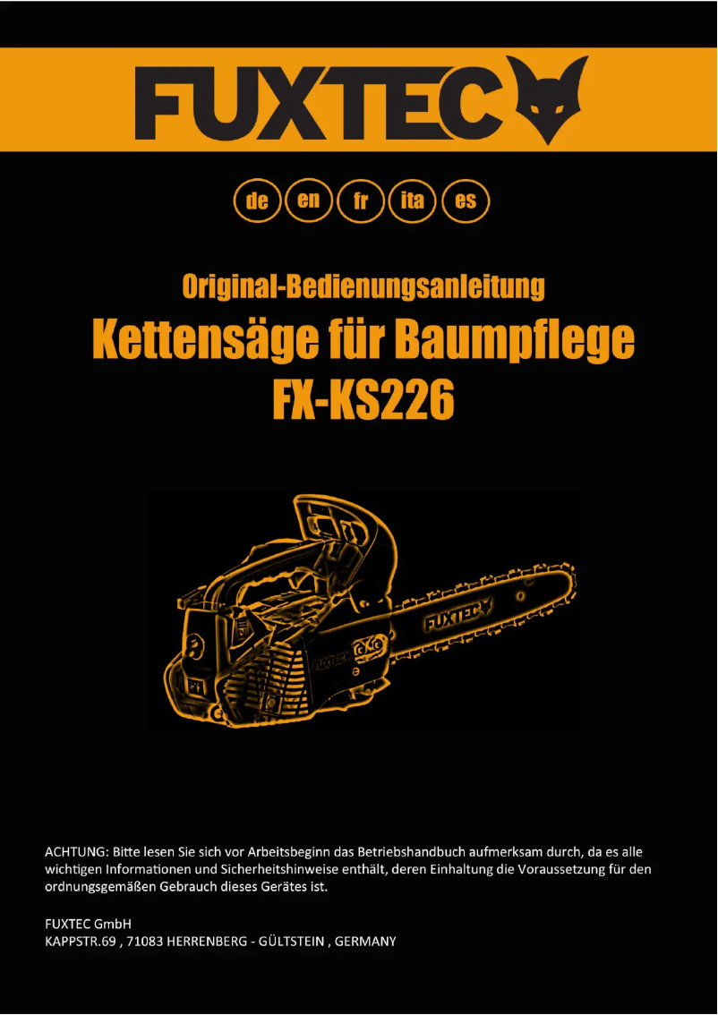 Imagen de la primera página del manual del dispositivo FX-KS226