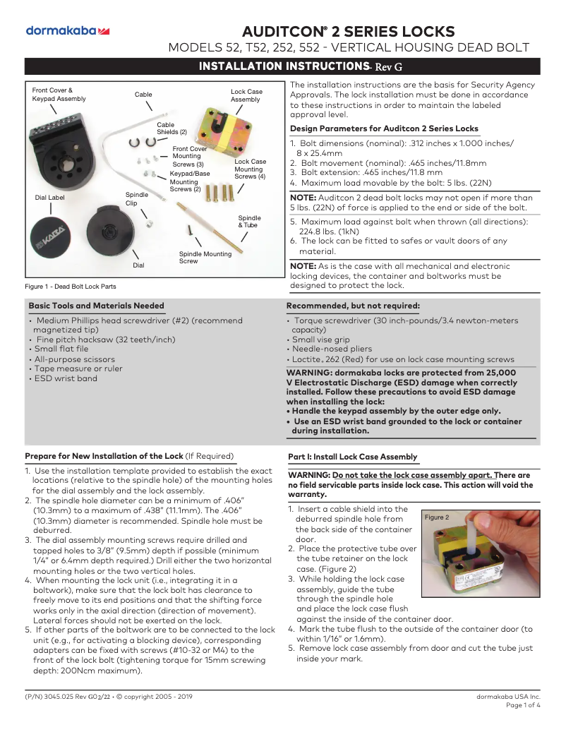 Imagen de la primera página del manual del dispositivo Auditcon T52