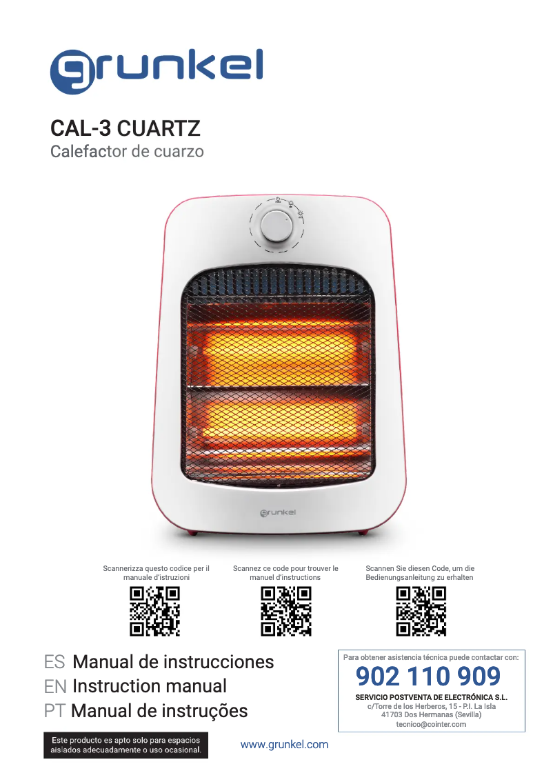 Página 1 del manual Manual de usuario Grunkel CAL-3 CUARTZ