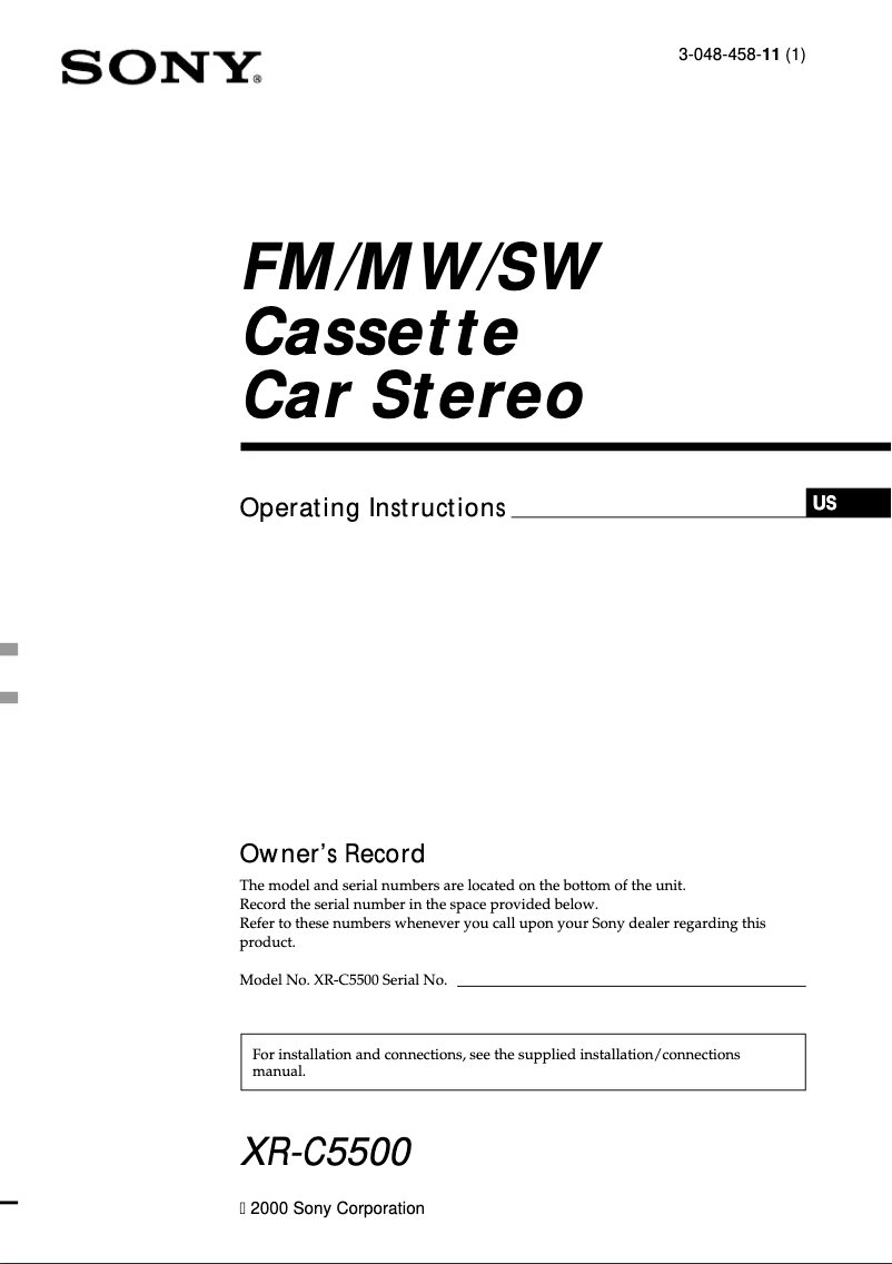 Página nº 1 - Manual de usuario Sony XR-C5500