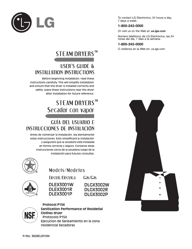 Página 1 del manual Manual de usuario LG SteamDryer DLGX3002R