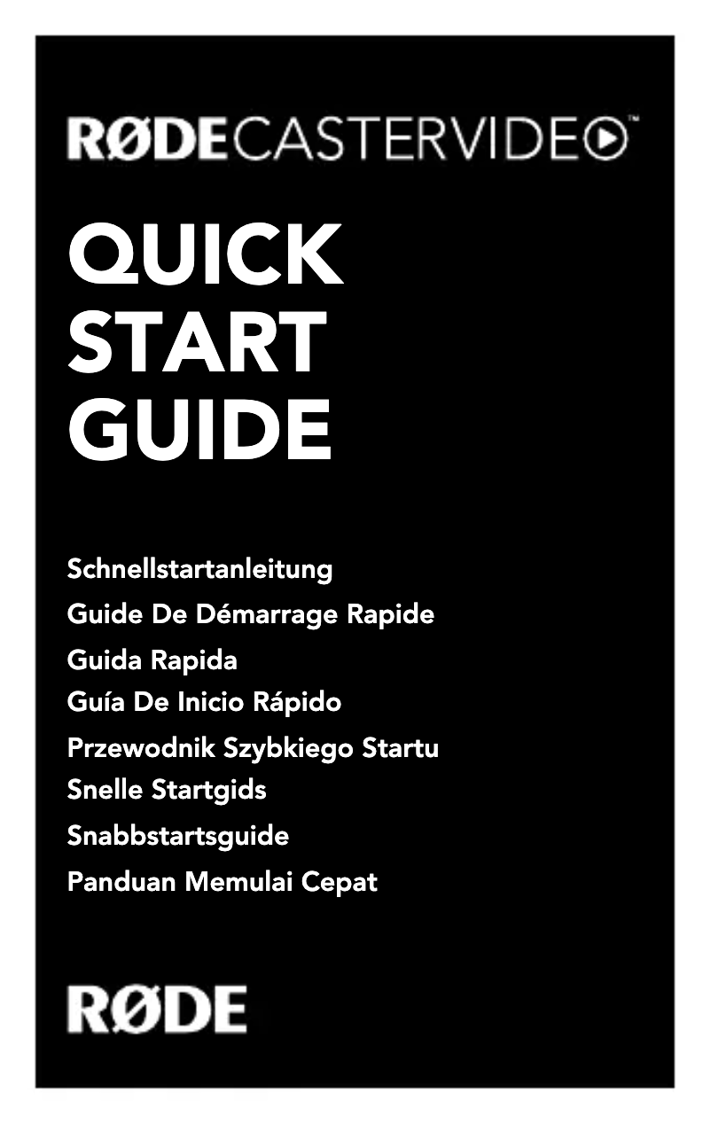 Imagen de la primera página del manual del dispositivo RØDECaster Video