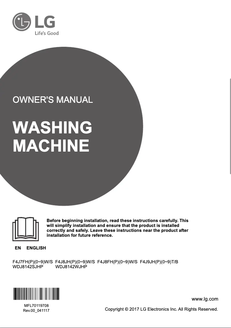 Imagen de la primera página del manual del dispositivo WDJ8142WJHP